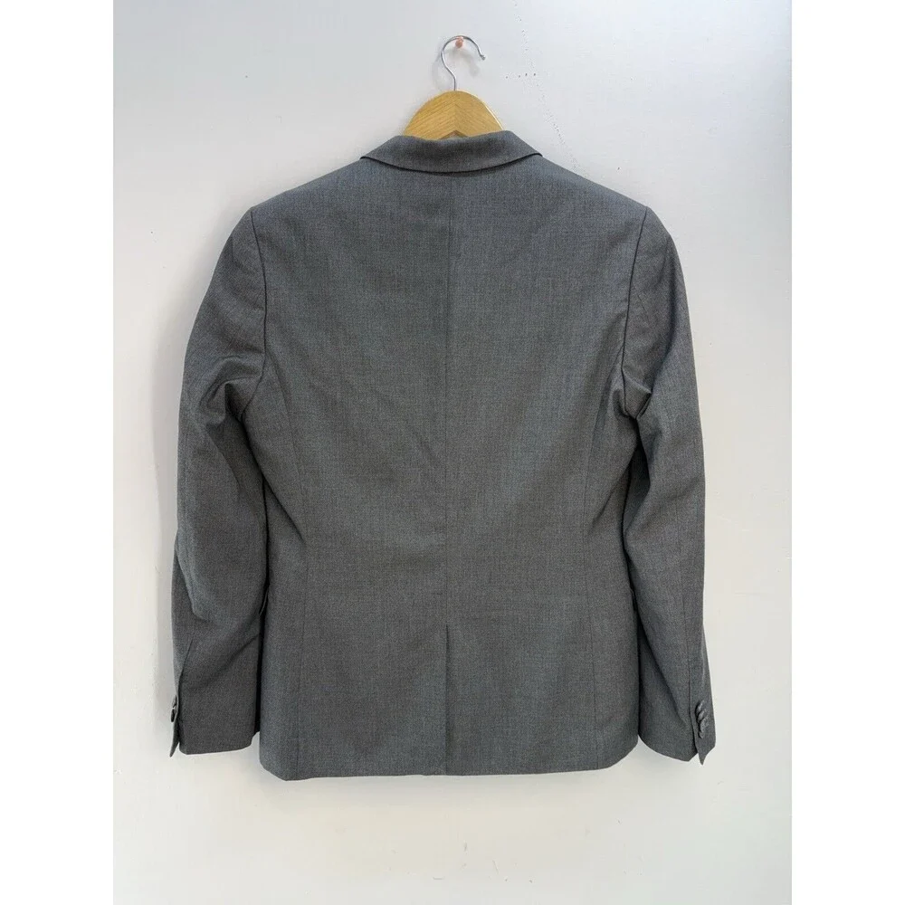 HM Slim Fit Blazer Mens 38R Gray Elbow Patches Two Button Sport Coat Jacket - Picture 2 of 10